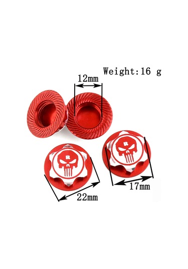 Kosona Traxxas X-maxx Summit 1/8 Rc Araçlar İçin 4 Adet 17mm Kaymaz Metal Jant Somunu Aksesuarı