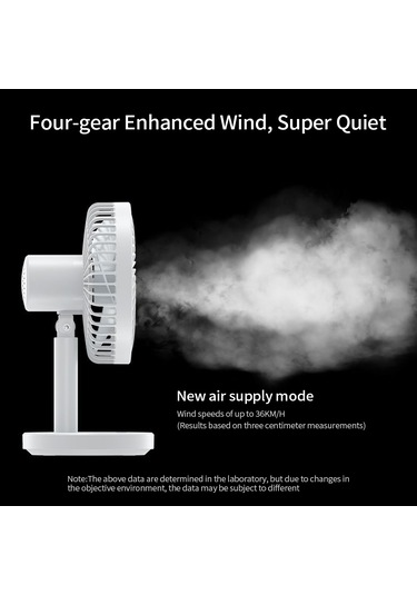 Youtek Pembe Usb Şarjlı Dijital Ekranlı Masaüstü Fan - 4 Hız Ayarlı, Süper Sessiz, Manuel Ayarlanabilir Pembe