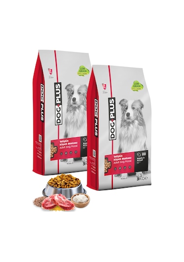 DogPlus Kuzu Etli Pirinçli Yetişkin Köpek Maması 2 x 3 KG
