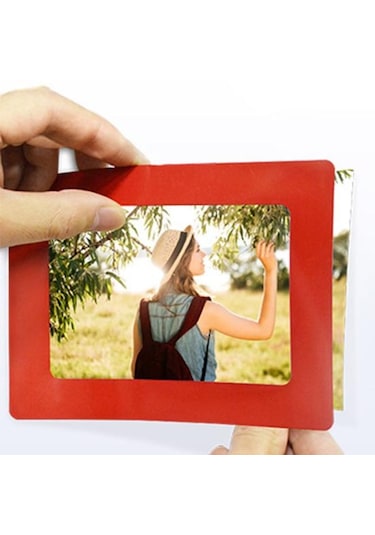 Kırmızı Kullanışlı Fotoğraf Duvar Etiketi Manyetik Süreç Bükülme Serbestçe Dekoratif 10ınch Dual Layer