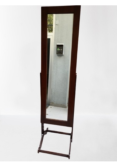 Boy Ayna Takı Dolap Model Ahşap Parlak Ceviz Boya Natüre Klasik A