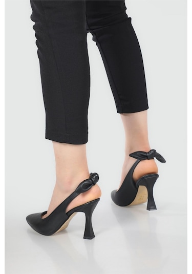 Bilener 2853 Kadın 9 Cm Topuklu Arkası Açık Stiletto Ayakkabı 001