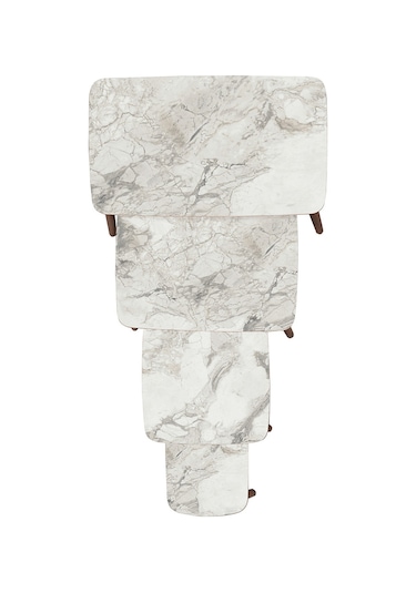 Vovvahome Luci 4lü Mdf Ahşap Zigon Sehpa Ve Orta Sehpa - Beyaz