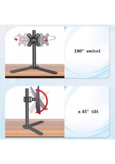 Tek Monitör Masa Standı, Yükseklik Ayarlamalı Bağımsız Çelik Monitör Tutucu, 17'-32 'monitörler İçin