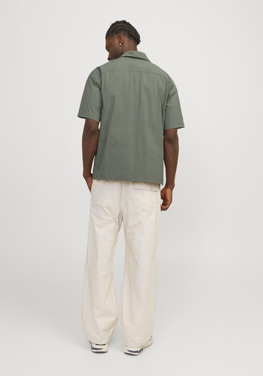 Jack & Jones Erkek Göğüs Cepli Oversized Gömlek - Altitude 12251280 Agave Green Yeşil