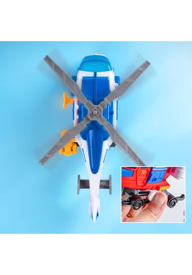 Sesli Ve Işıklı Kurtarma Helikopteri - Pervaneli Eğitici Oyuncak Helikopter 21 Cm