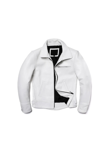 Beyaz Hakiki Deri Mont Beyaz