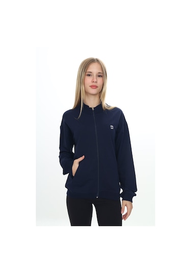 Toontoy Kız Çocuk Nakışlı Hırka Lacivert