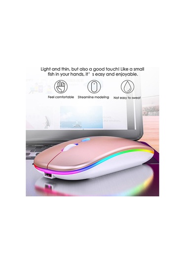 Jms Taşınabilir Renkli Işık Bluetooth Şarj Edilebilir Kablosuz Mouse