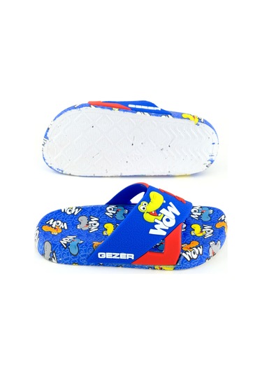 Gezer Kız Çocuk Yazlık Rahat Taban Dino Ev Bahçe Banyo Havuz Plaj Günlük Terlik Mavi