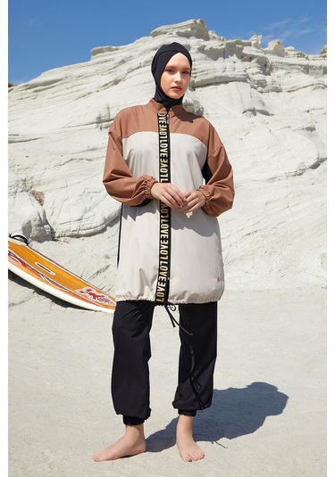 Uv Korumalı Spor Likra Tam Kapalı Tesettür Mayo 1211 Siyah10 Siyah10