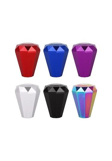 Wondernest Evrensel Araba Elmas Şekilli Metal Vites Topuzu Siyah Siyah