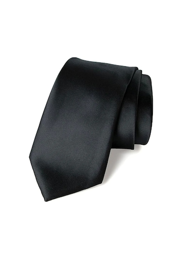 Tezzgelsin Erkek Saten Kravat ve Mendil Set Siyah