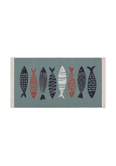 Mudo Home Larıssa Renkli Fısh Kilim Lacivert 80x150 Diğer