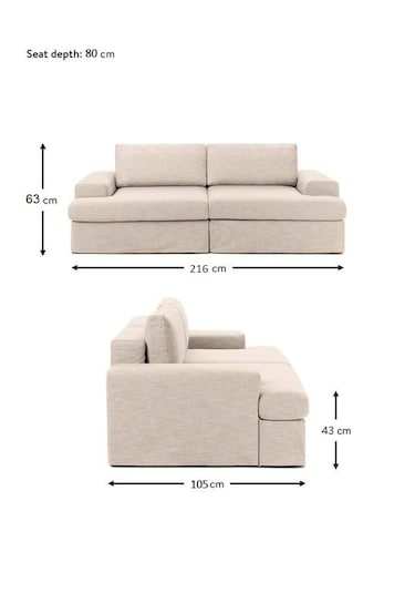 Mode Siesta Pro Kuş Tüyü Kanepe 2 Modül 05 Bej Keten Kumaş Işbir