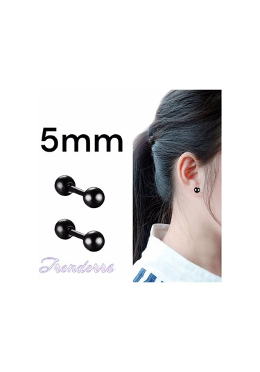 Tezzgelsin Unisex Hipoalerjenik Gothic Punk Paslanmaz Çelik Küpe Siyah