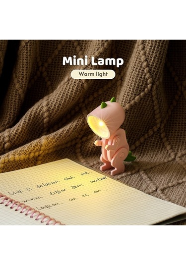Pazly H46772p Karikatür Gece Lambası Çocuklar İçin Mini Dinozor Led Pembe Işık Diğer