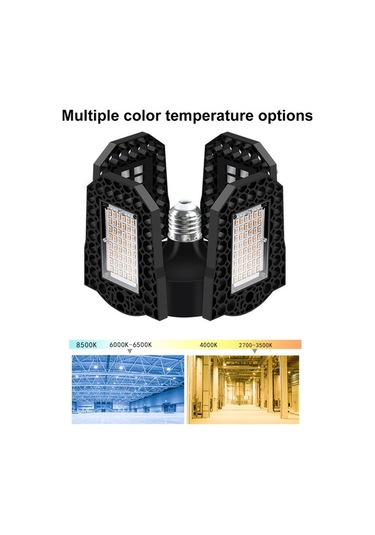 Novahub 100w E27 Katlanabilir Endüstriyel Garaj Lambası, 6000k Soğuk Beyaz, Su Geçirmez, Pratik, Dayanıklı, Mutfak/ticari/karavan