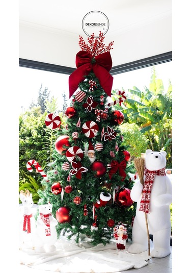 Yılbaşı Süsü 5'li Damla Kırmızı 12 Cm