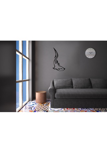 Köpek Balığı Folyo Sticker Derstve46151 40cm Uzunluk Siyah