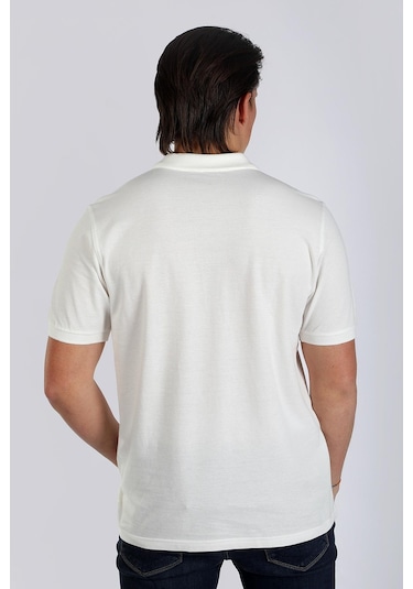 Lee Cooper Twins 1 Erkek %100 Pamuk Pike Polo Yaka T-shirt Ekru-17941 Ekru