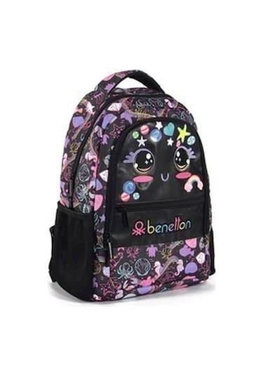 Benetton Siyah Renkli Sırt Çantası-03686 Çok Renkli