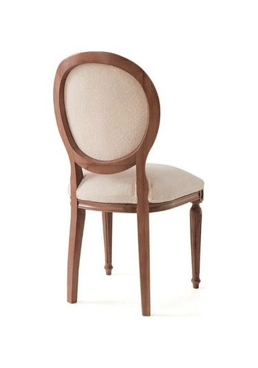 Madalyon Ahşap Klasik Sandalye Ceviz - Krem