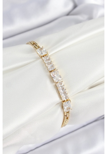 Xuping Pirinç Parçalı Su Yolu Model Gold Renk Kadın Bileklik Altın