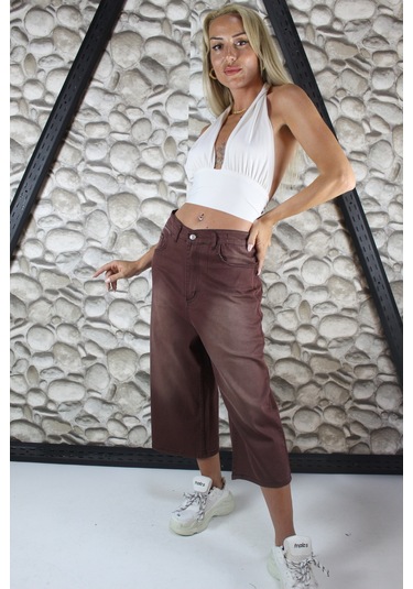 St.poll Unisex Baggy Şortolon Kahverengi