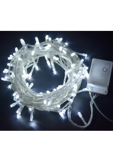 10 Mt Eklenebilir 100 Ledli Beyaz Sabit Yılbaşı Led Aydınlatma