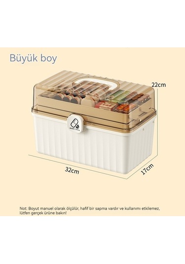 Bosphorusboutique02 Pratik Ev Acil İlaç Kutusu - Çok Katlı, Büyük Kapasiteli, Ekstra Büyük Mavi Kristal Model Mavi