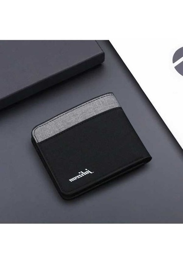 Createtech Tuval Erkek Cüzdan Siyah/mavi/gri - Kartlıklı Ve Pratik Çok Renkli