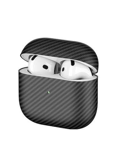 Airpods 4. Nesil İle Uyumlu Kılıf 600d Karbon Fiber Yapılı Kulaklık Kılıfı 43 Siyah