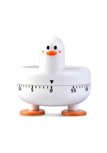 Fortunelane Beyaz Ördek Mutfak Zamanlayıcı - Pil Gerektirmeyen Hatırlatıcı