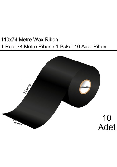 110x74 Wax Ribon En:110 Mm Boy:74 Metre 10 Adet 10
