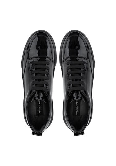Tamer Tanca Erkek Hakiki Deri Siyah Rugan Sneakers & Spor Ayakkabı 1093 2620 Erk Ayk Y25 Sıyah Rgn Siyah