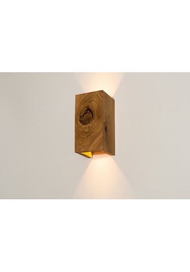 Decarthua Yansıtma Tasarımlı Çift Yönlü Ahşap Salon Duvar Aplik Amber