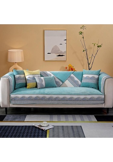 Novahub Buz Ipek Kanepe Minderi Yaz Kaymaz Yaz Mat Buz Yastığı Basit Deri Kanepe Minder Örtüsü Kumaş Havlu Kanepe Örtüsü Yeşil Yeşil