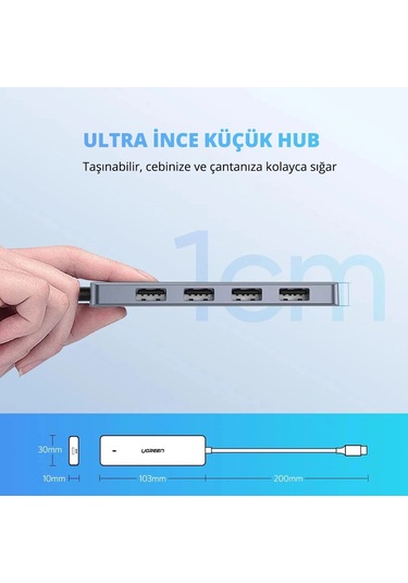 Ugreen 70336 4xusb-a+usb-c 12w Çoklayıcı Adaptör