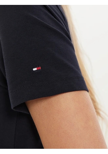 Tommy Hilfiger Kadın Logo T-shirt Lacivert-mavi