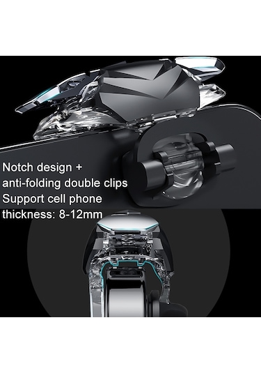 1çift Alloy Transparent Mehanik Düğmeleri Mobil Telefon Yardımcı Oyun İdare Oyunu Periferik