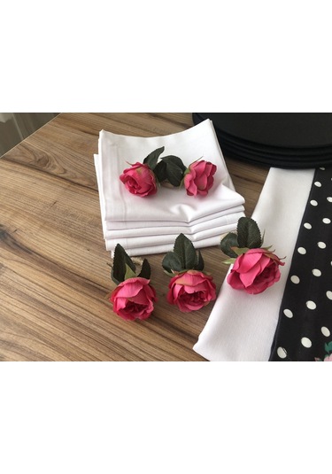 Sofra Sunum Tam Set Pembe Çiçek Desenli Çok Renkli