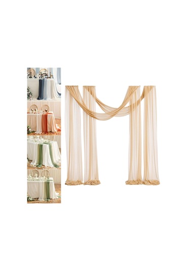 Homyl Düğün Kemeri Drapaj Masa Koşucusu Arka Plan Temalı Altın