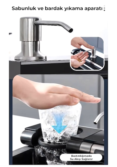 Robo Dijital Akıllı Eviye Seti Koyu Gri