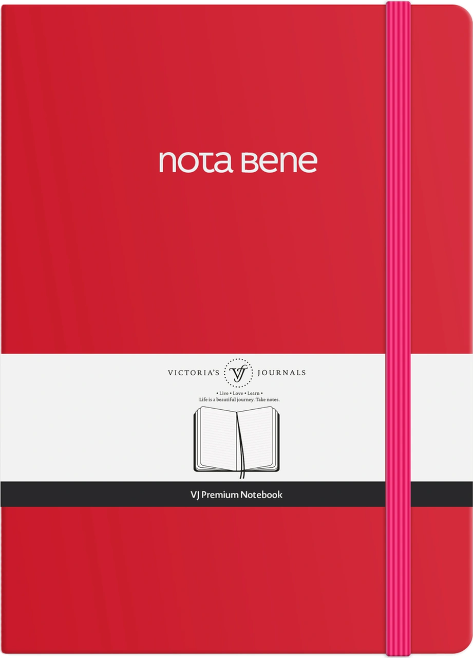 Nota Bene Premium Sert Kapak Defter, 14.8x21 Cm, Çizgili Red