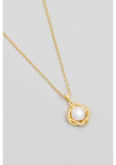 Minimal İnci 18 Ayar Sarı Altın Kaplama Gümüş Seti Sarı