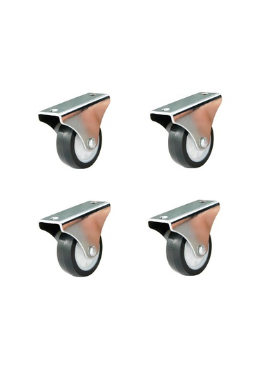 4 Adet Hts Sabit Tablalı Mobilya Tekeri Tekerlek Çap : 40 Mm Kod : 114