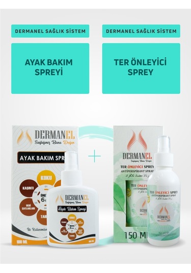 Dermanel Ayak Bakım Spreyi 100 ML + Dermanel Ter Önleyici Sprey 150 ML