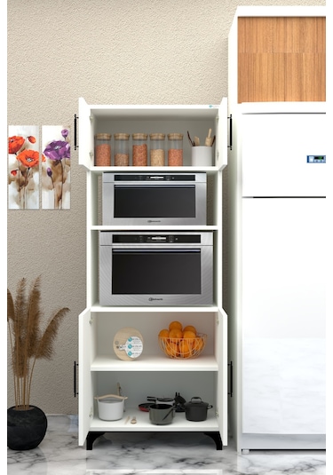 Buzkan Mobilya % 100 Mdf Çok Amaçlı Dolap, Fırın Dolabı Çok Renkli