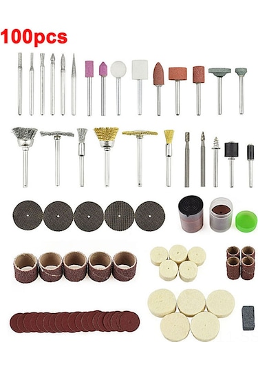 Springsun 110-220v Çift Güçlü El Tipi Mini Elektrikli Taşlama Makinesi: Delme, Oymak, Kesme, Parlatma - 100 Parça Aksesuar Seti